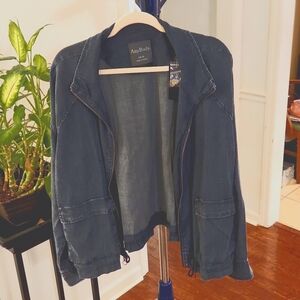 NWT AnyBody denim lightweight jacket w/ draw cord hem, Dark Wash, XL